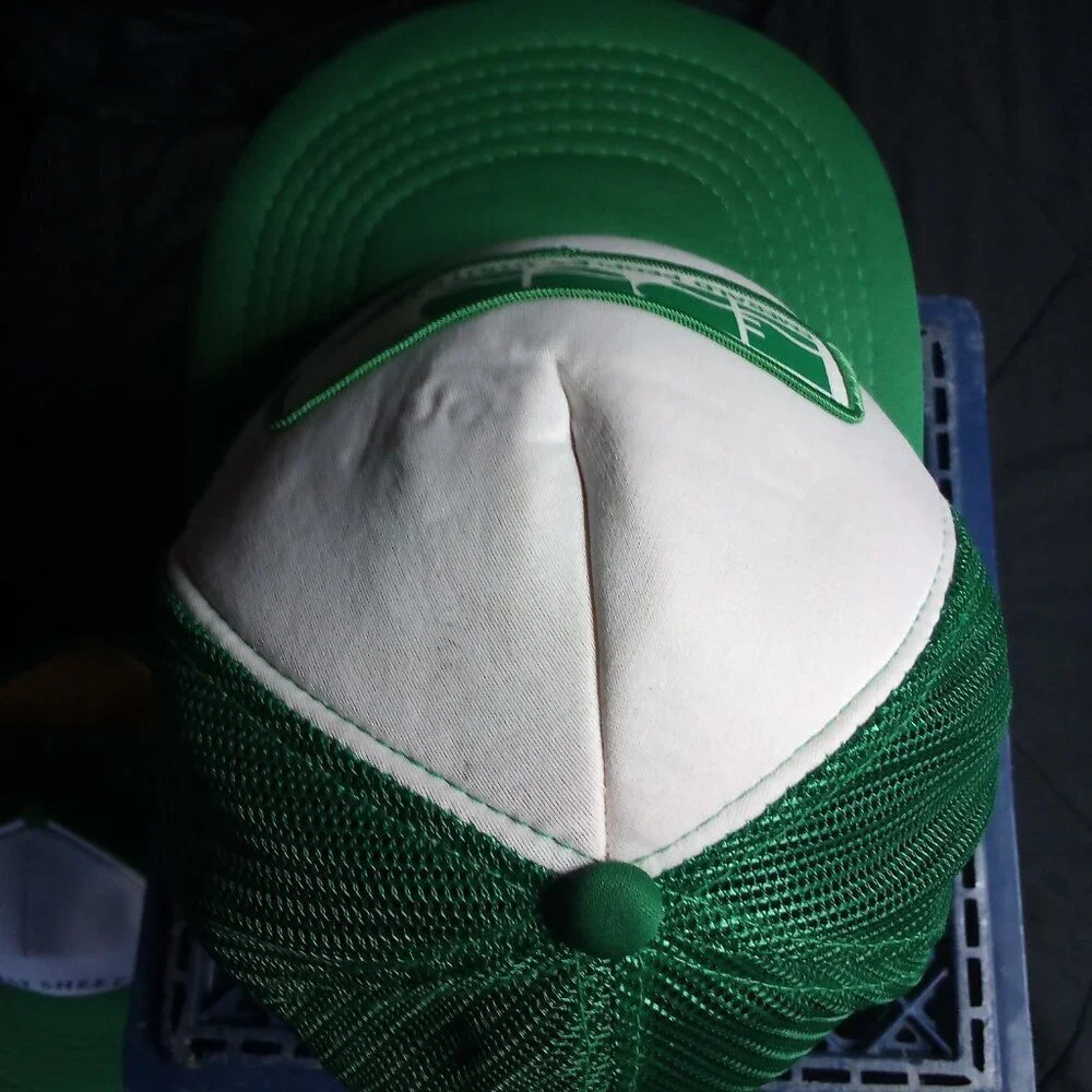 Deadstock Vintage Emerald People's Utility District Patch Snap Trucker Hat Cap